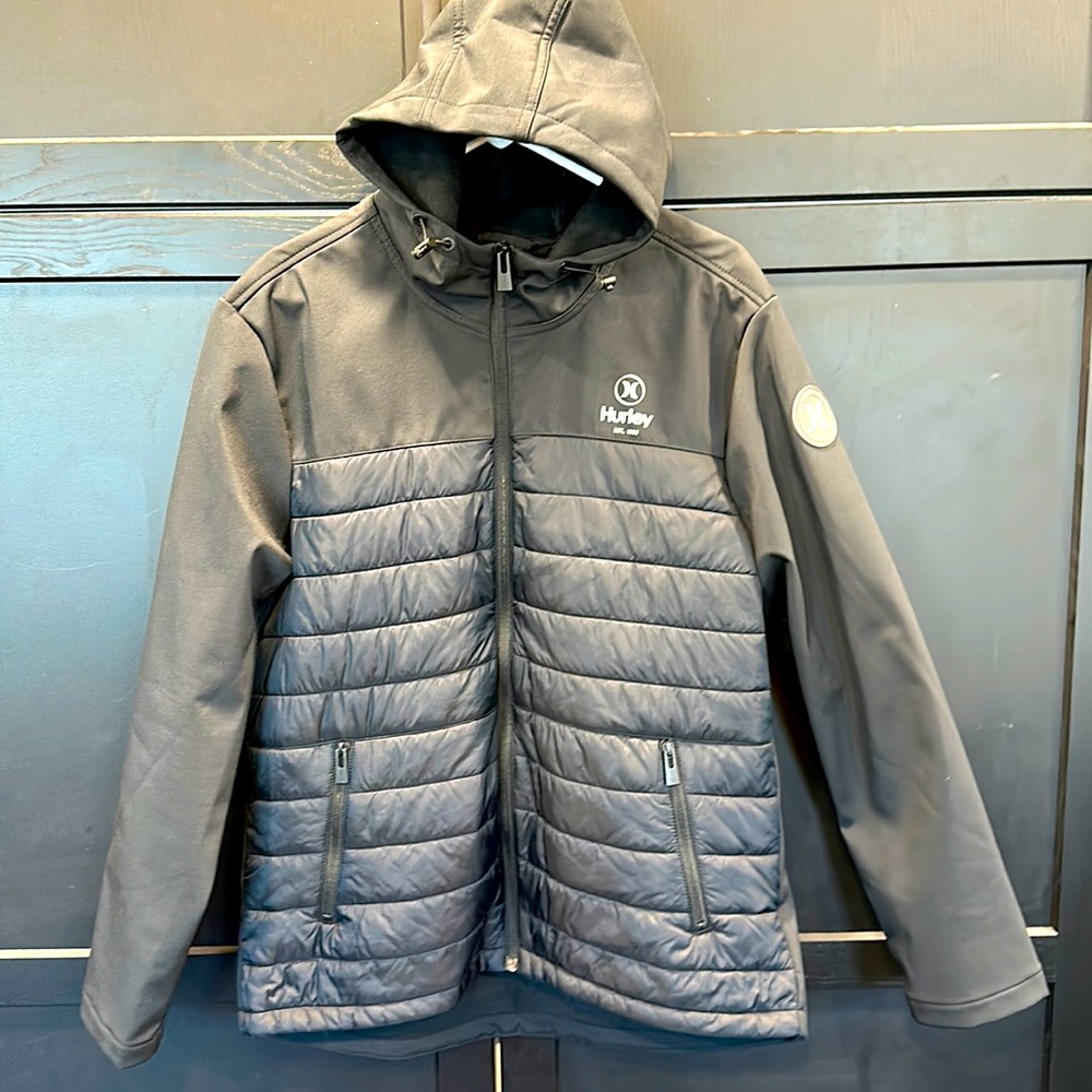 Men’s Hurley Black lined fleece zip up coat